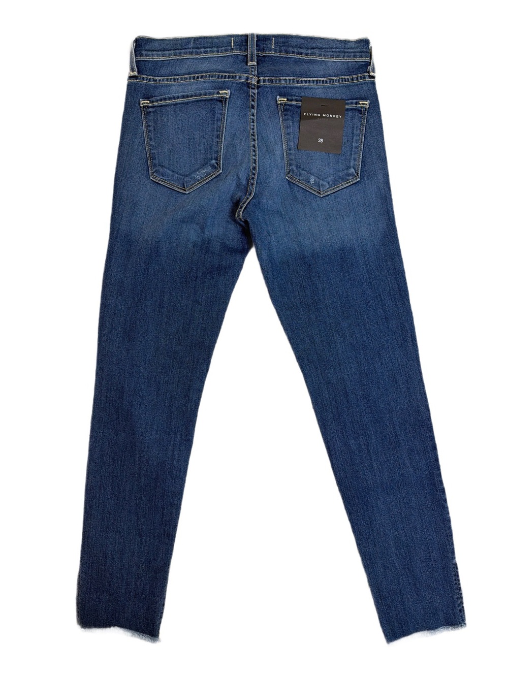 Flying Monkey Mid Rise Straight Stretch Distressed Jeans - Picture 3 of 12